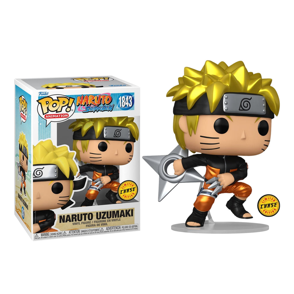 Naruto Uzumaki with Shuriken Funko Pop! Naruto Shippuden - Approx. 4 1/2" Collectible Chase Limited Edition Vinyl Figure #1843 with Display Box