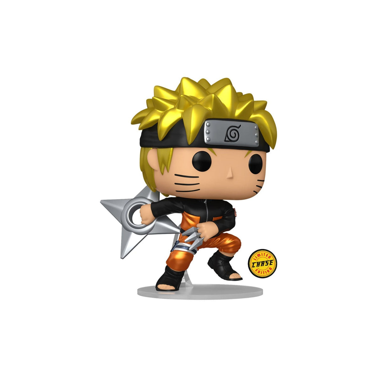 Naruto Uzumaki with Shuriken Funko Pop! Naruto Shippuden - Approx. 4 1/2" Collectible Chase Limited Edition Vinyl Figure #1843 with Display Box