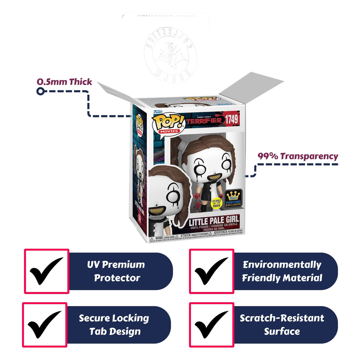 Little Pale Girl Funko Pop! Movies Damien Leone's Terrifier - Glows In The Dark Specialty Series - Approx. 4 1/4" Collectible Exclusive Vinyl Figure