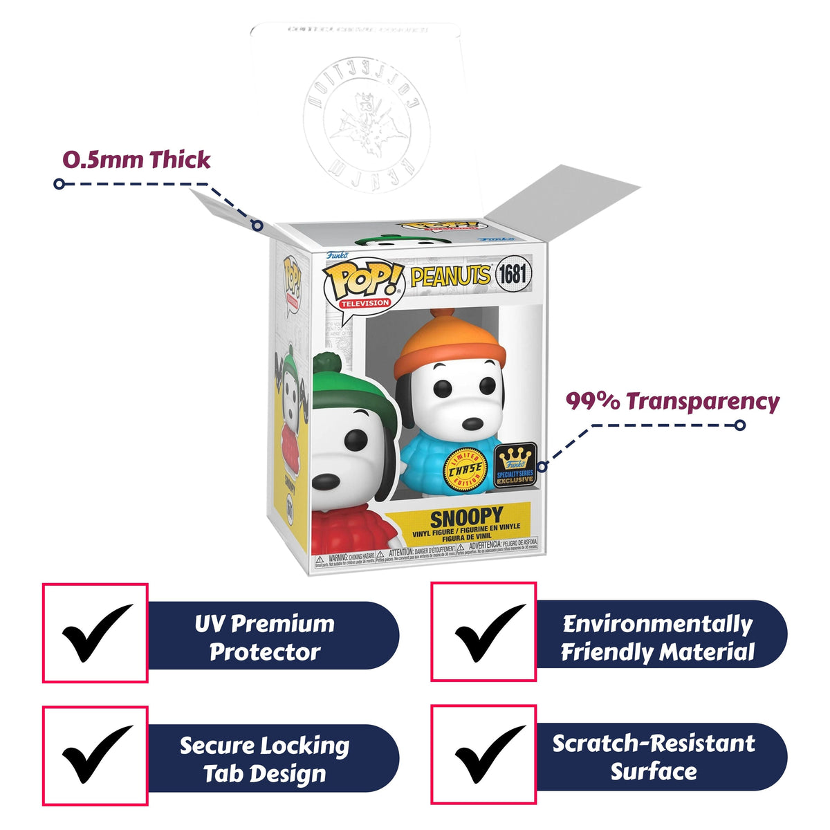 Snoopy in Blue Puffer Coat Funko Pop! Television Peanuts - Approx. 3 3/4" Chase Limited Edition Specialty Series Exclusive Collectible Vinyl Figure