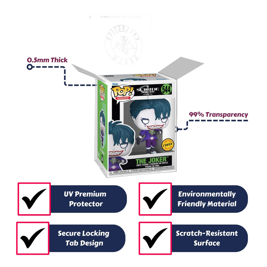 The Joker Funko Pop! Heroes DC Suicide Squad Isekai - Approx. 4 1/2" Chase Limited Edition Collectible Vinyl Figure #544 with Display Box Protector