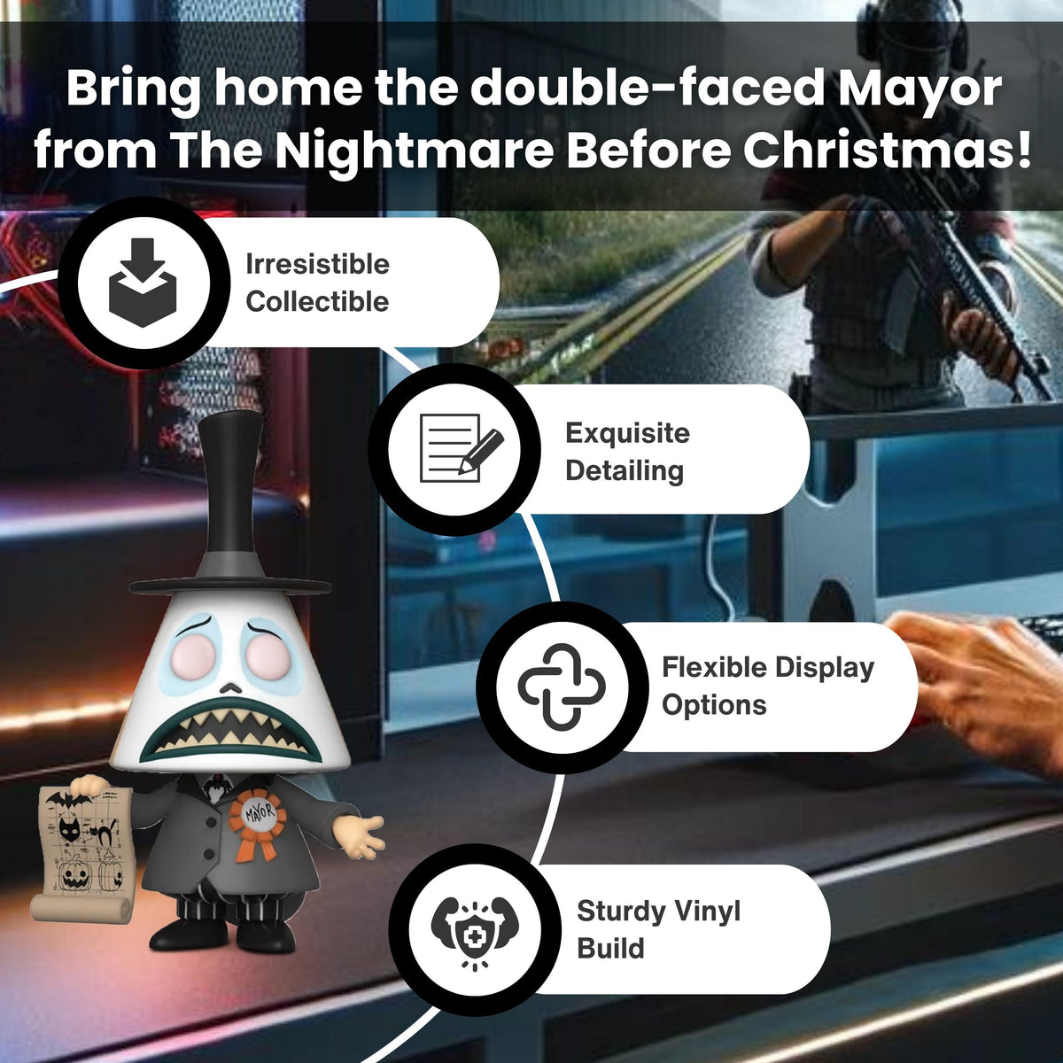 Mayor with Megaphone Funko Pop! Disney: The Night Before Christmas - Approx.3 3/4" Collectible Chase Limited Edition Vinyl Figure #807 with Display