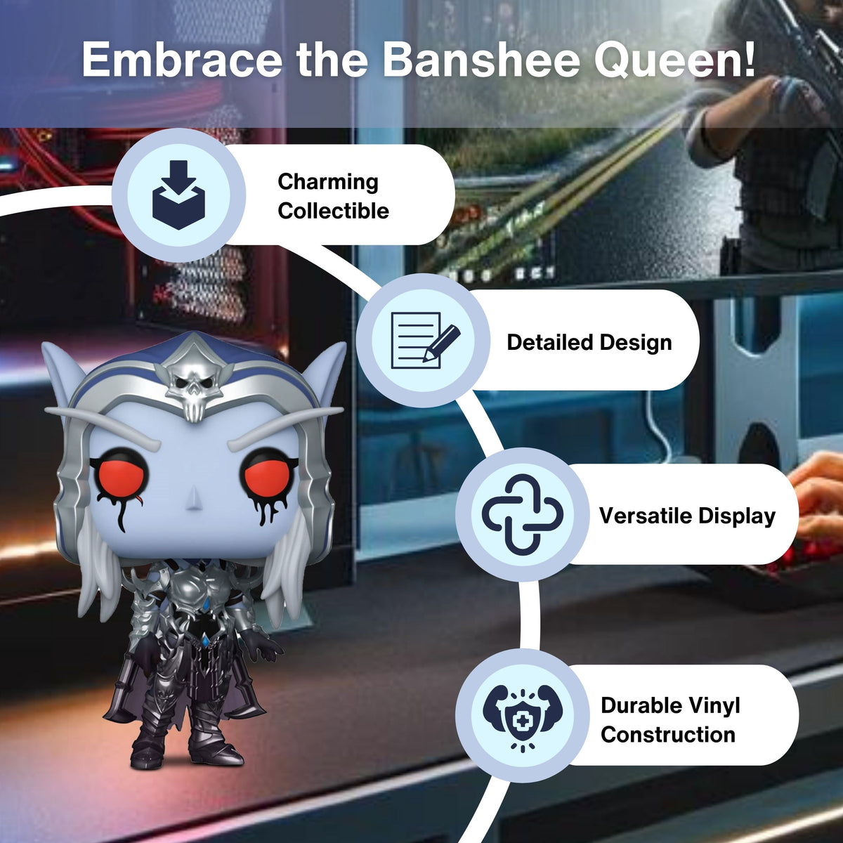 Sylvanas Funko Pop! Games: World Warcraft - Approx. 3 3/4" Collectible Chase Limited Edition Vinyl Figure #990 with Display Box Protector Case
