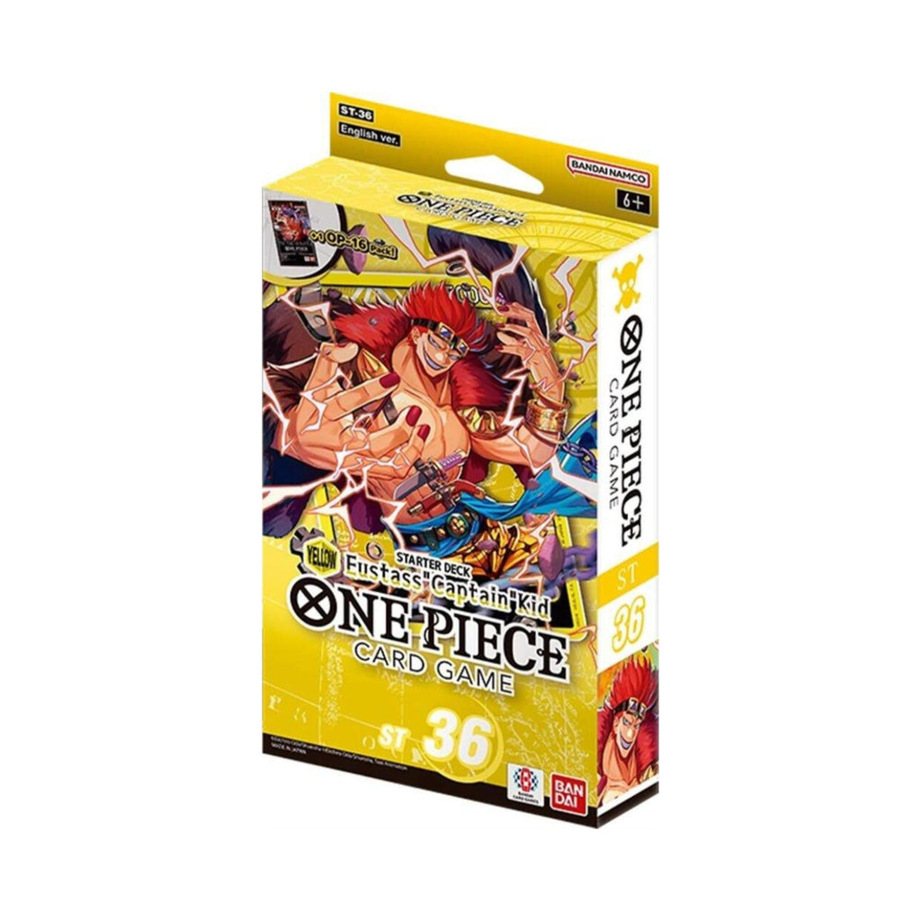 One Piece Card Game ST-36 Yellow Eustass "Captain" Kid Starter Deck 36, Ready-to-Play 51-Card Deck with Leader Card, 10 DON!! Cards & Index Cards