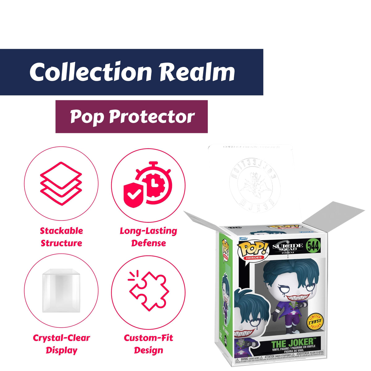 The Joker Funko Pop! Heroes DC Suicide Squad Isekai - Approx. 4 1/2" Chase Limited Edition Collectible Vinyl Figure #544 with Display Box Protector