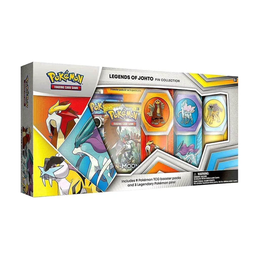 Pokemon TCG Legends Of Johto Pin Collection Booster Packs with Collectible Pin Set