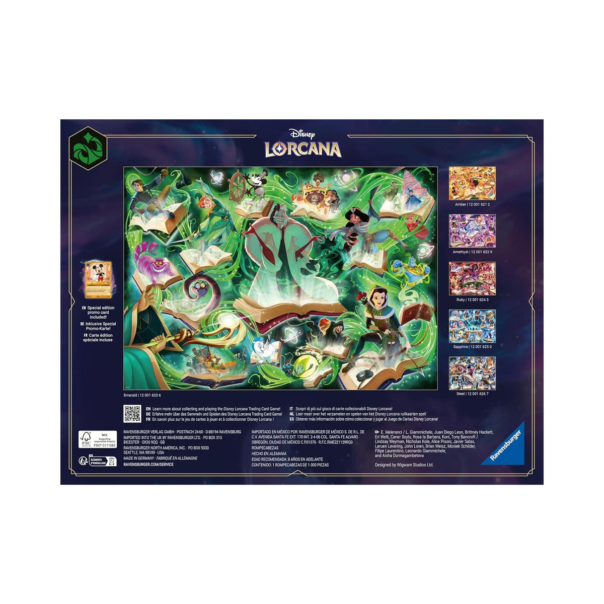 Disney Lorcana TCG Glimmers of the Realm Emerald 1000 Piece Puzzle by Ravensburger