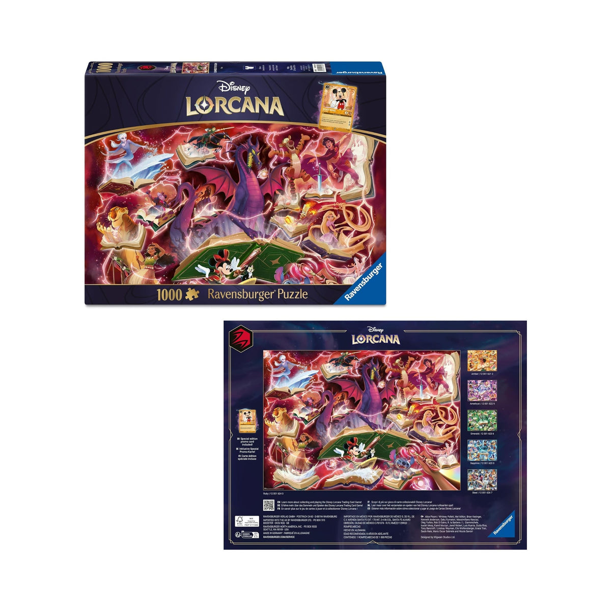 Disney Lorcana TCG Glimmers of the Realm Puzzle Ruby by Ravensburger, 1000 Piece Disney Puzzle for Adults, Disney Lorcana Collectible Jigsaw