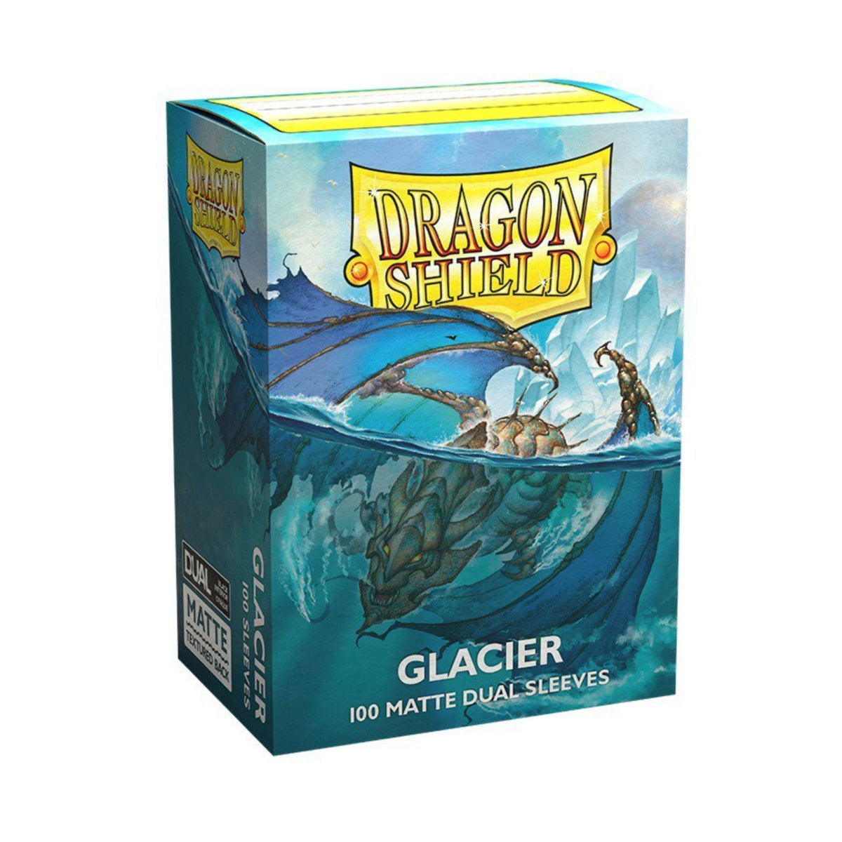 Dragon Shield Dual Matte Sleeves Glacier 100CT Standard Size Card Sleeves for MTG, Pokémon, Lorcana, Flesh and Blood, Textured Matte Back, Clear