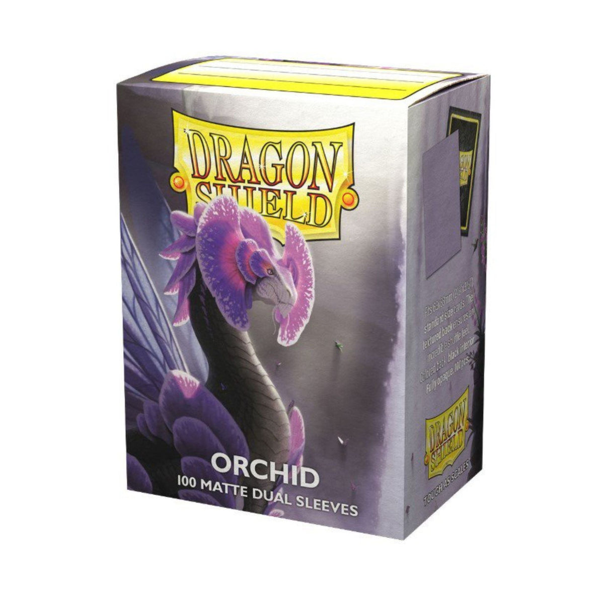 Dragon Shield Dual Matte Sleeves Orchid 100 Count, Standard Size Card Sleeves with Textured Matte Back, Black Interior, Clear Front, Protective
