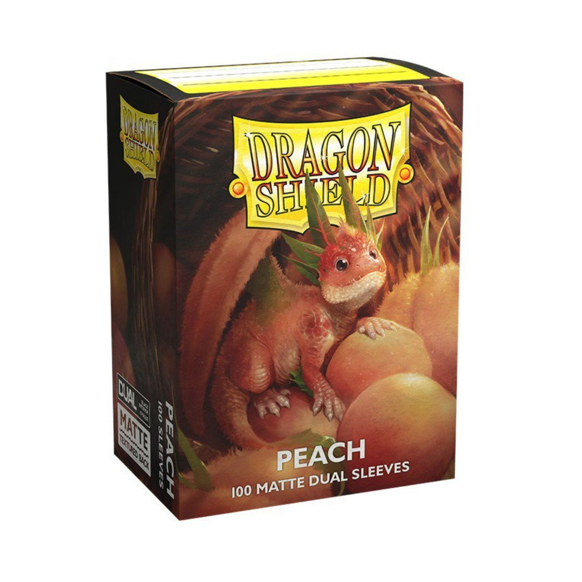 Dragon Shield Dual Matte Sleeves Peach 100 Count – Standard Size Card Sleeves with Clear Front, Matte Textured Back, Black Interior, Opaque Protection