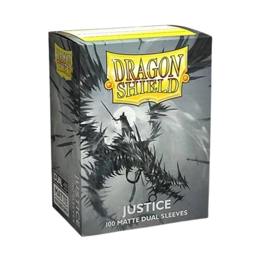 Dragon Shield Dual Matte Justice Card Sleeves 100ct – Premium Opaque Black Interior, Smooth Shuffle, Durable Trading Card Protectors for Standard Size