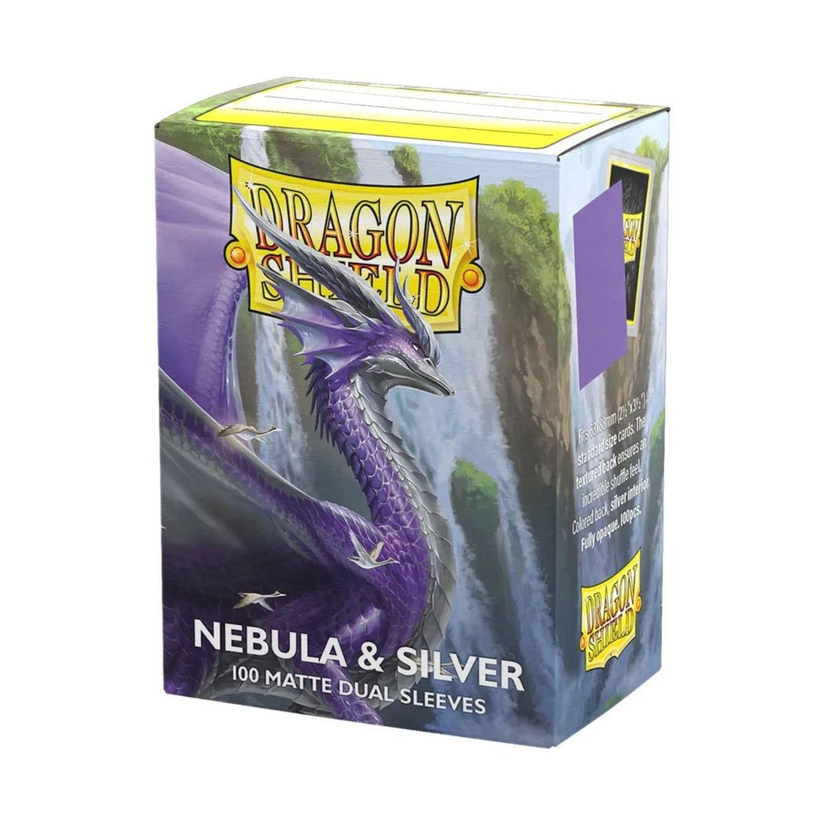 Dragon Shield Dual Matte Sleeves Nebula & Silver 100 ct Trading Card Sleeves – Matte Dual Finish, Fully Opaque, Silver Interior, Standard Size