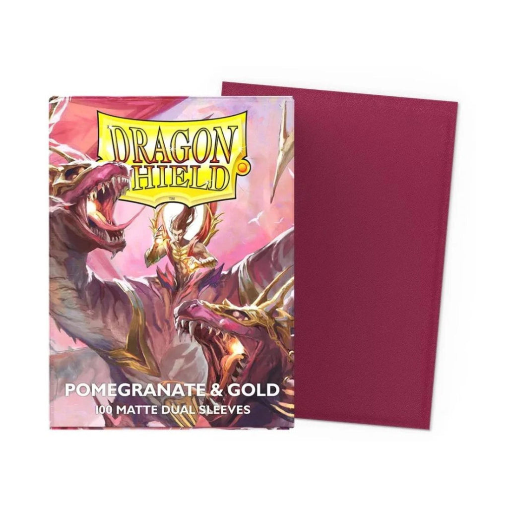 Dragon Shield Dual Matte Standard Card Sleeves Pomegranate & Gold 100 ct – Durable TCG Sleeves for MTG, Pokémon, Lorcana, One Piece, Digimon – Opaque