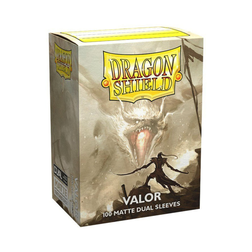 Dragon Shield Standard Matte Dual Sleeves Valor 100 Count – Premium Trading Card Sleeves with Black Interior, Textured Matte Finish for MTG, Pokémon