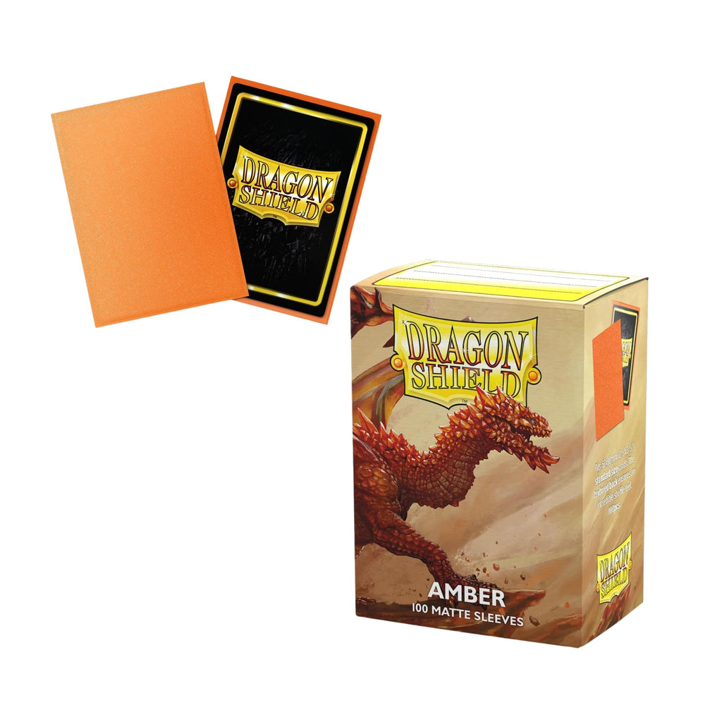 Dragon Shield Card Sleeves Amber Matte Standard Size Trading Card Protectors, 100ct