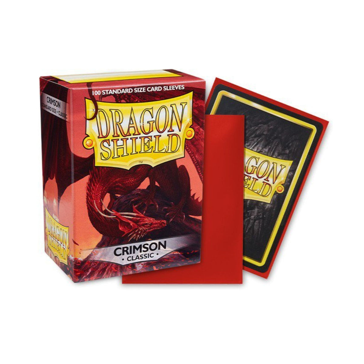 Dragon Shield Sleeves Classic Crimson 100CT Standard Size Card Sleeves for MTG, Pokémon, Lorcana & Flesh and Blood, Glossy Back, Durable TCG Trading