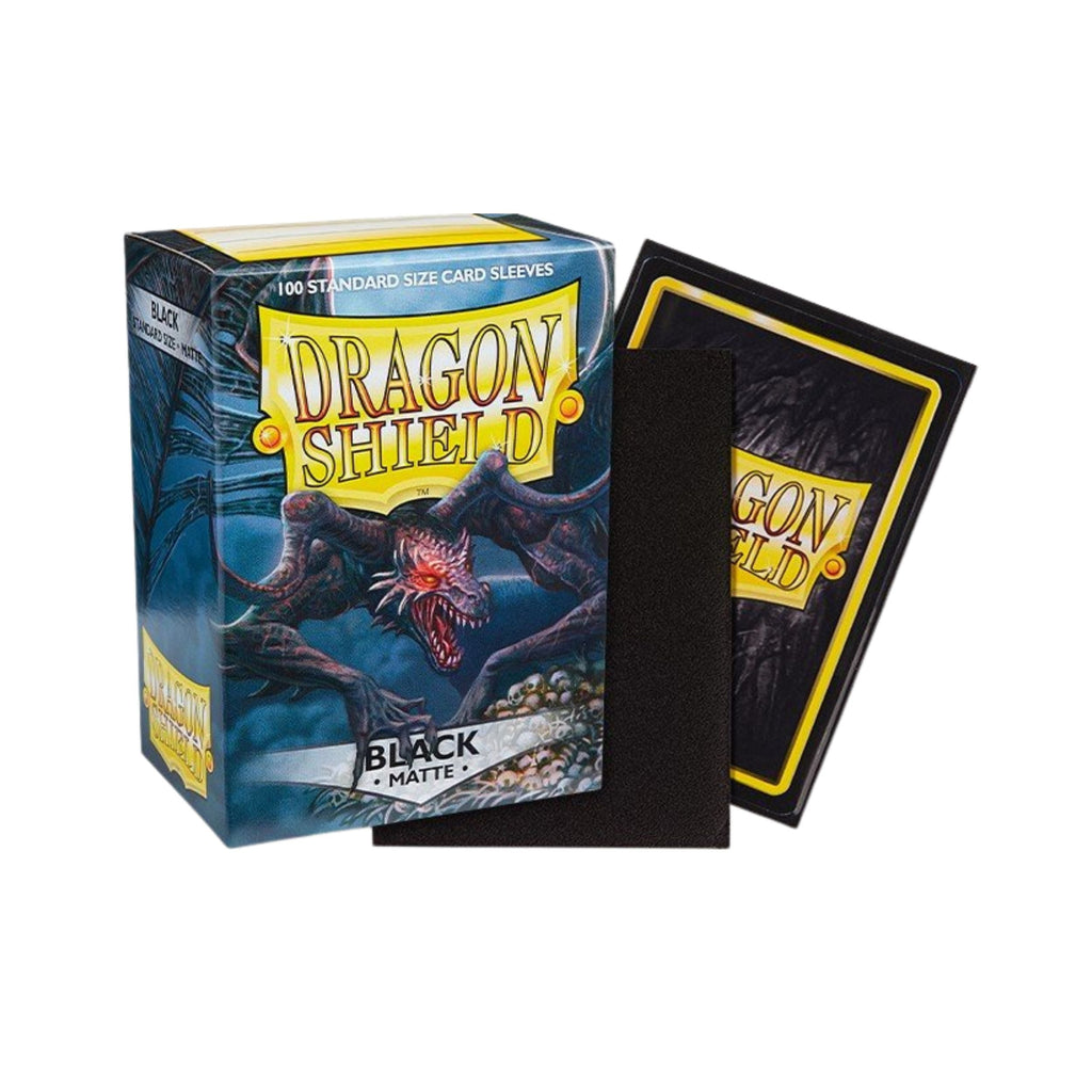 Dragon Shield Card Sleeves Standard Size Matte Black 100ct Durable Matte TCG Sleeves for Trading Cards, Collectible Card Games, Card Deck Protection