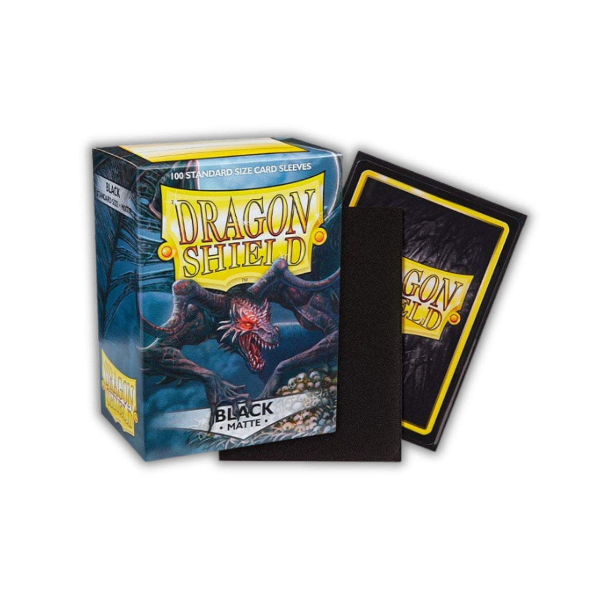 Dragon Shield Card Sleeves Standard Size Matte Black 100ct Durable Matte TCG Sleeves for Trading Cards, Collectible Card Games, Card Deck Protection
