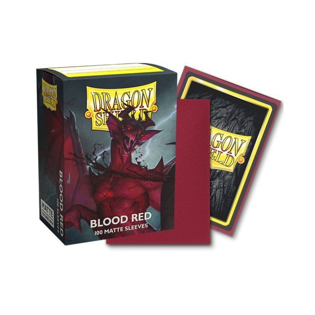 Dragon Shield Standard Matte Card Sleeves Blood Red 100 Count, Textured Protective Trading Card Sleeves for MTG, Pokémon, Lorcana, Flesh and Blood