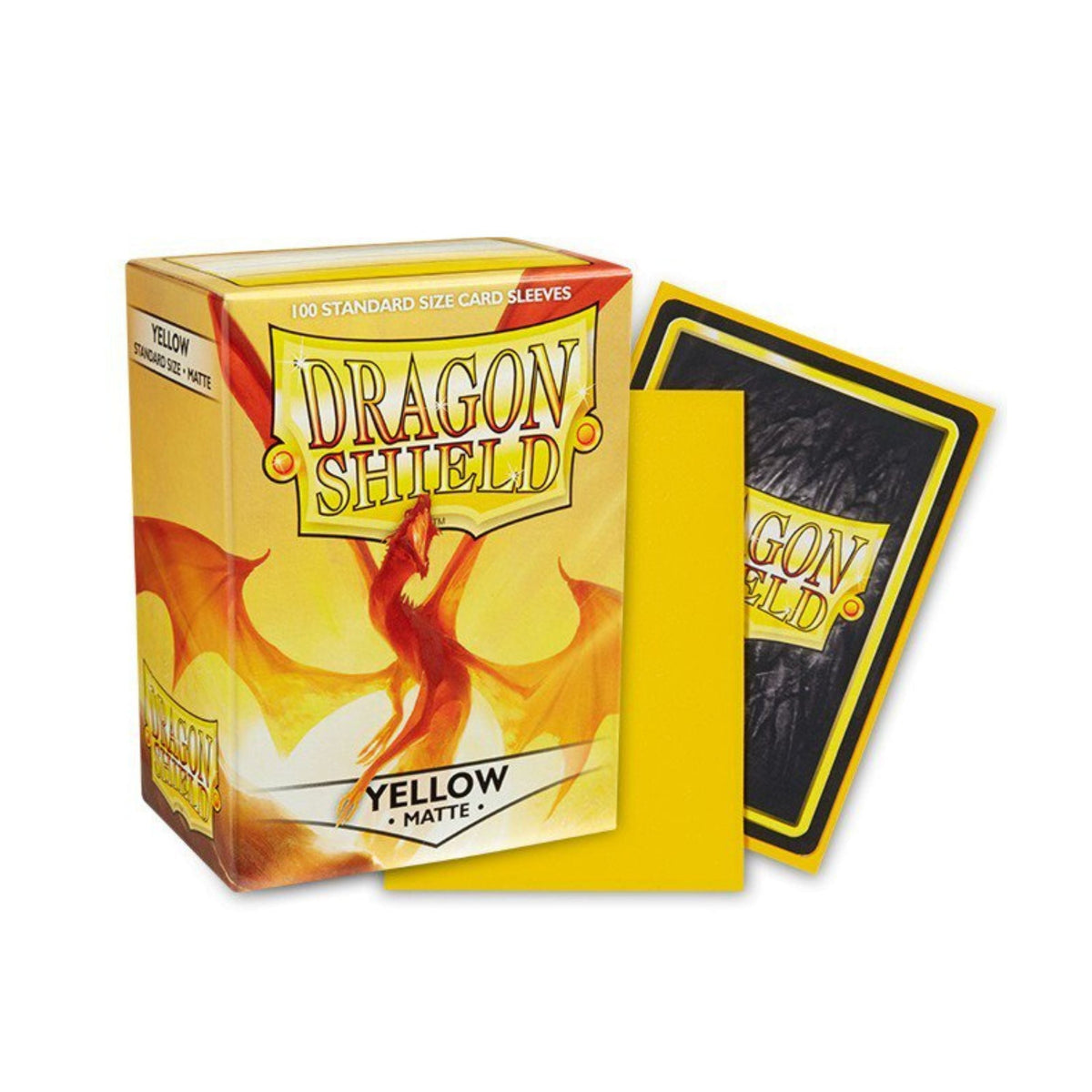 Dragon Shield Standard Matte Yellow Card Sleeves 100 Count for MTG, Pokémon, Lorcana, Flesh and Blood, Durable Textured Trading Card Protector