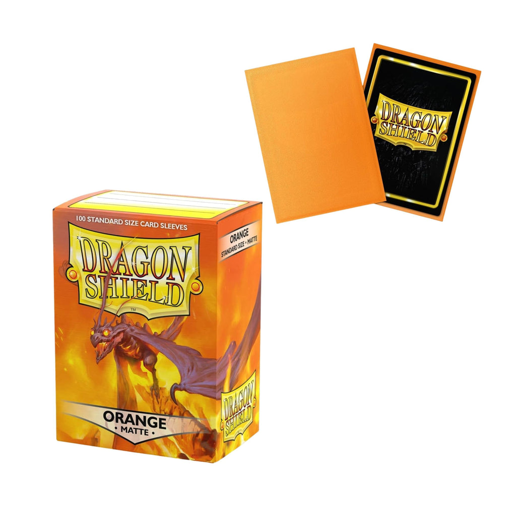 Dragon Shield Card Sleeves Orange Matte Standard Size Trading Card Protectors, 100ct