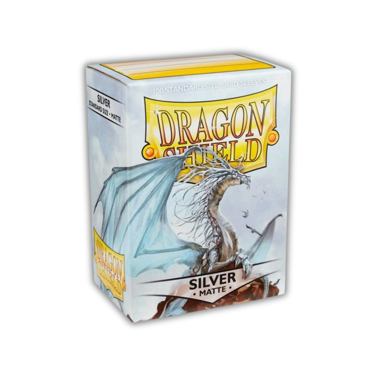 Dragon Shield Card Sleeves Silver Matte Standard Size Trading Card Protectors, 100ct