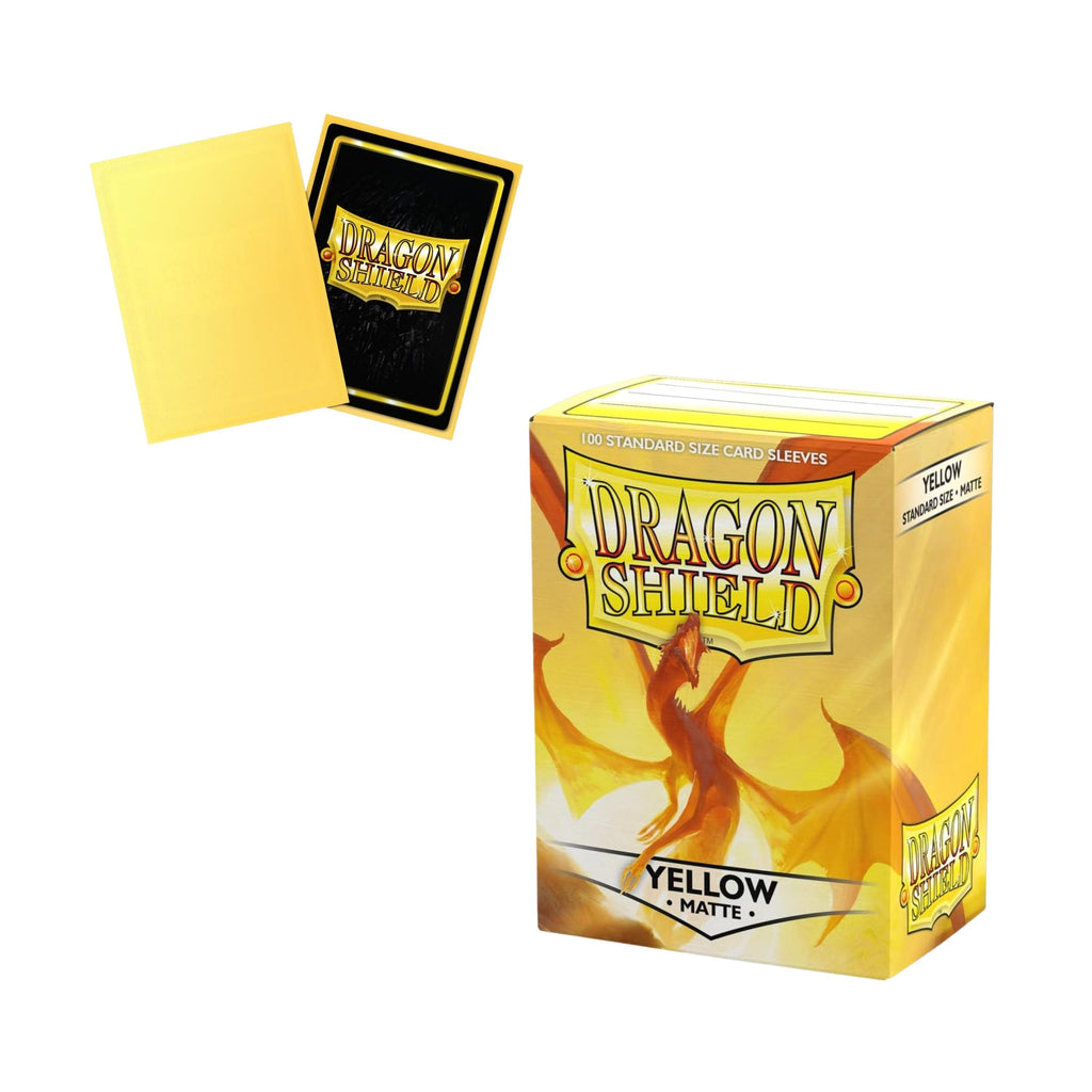 Dragon Shield Card Sleeves Yellow Matte Standard Size Trading Card Protectors, 100ct