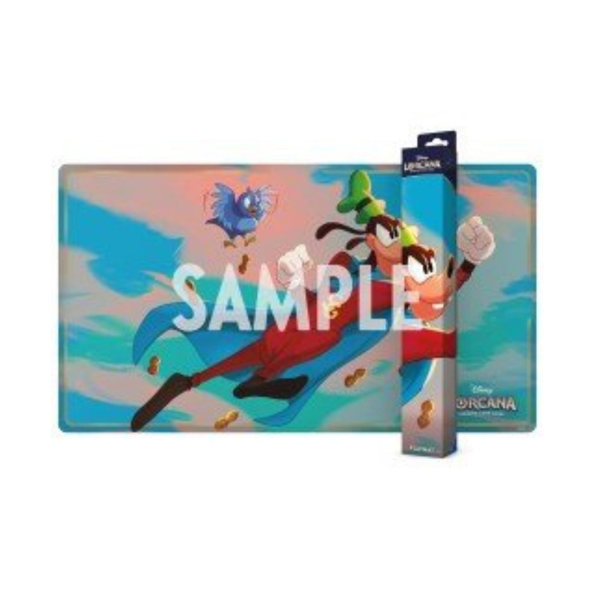 Lorcana TCG Wilds Unknown Playmat – Goofy, 23 x 13.5-inch Card Game Mat for Protection, Smooth Gameplay & Stunning Dragon Fire & Ariel – Sonic Warrior