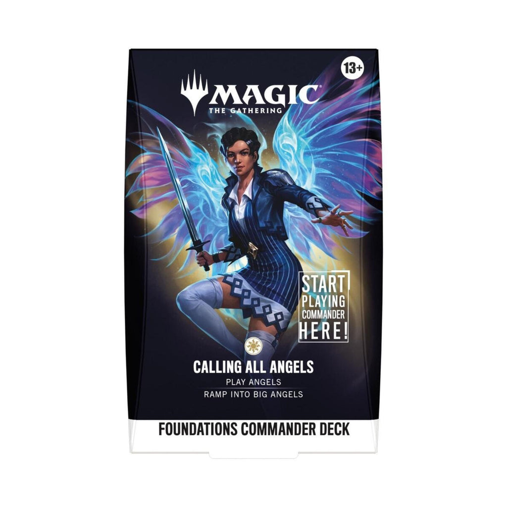 Magic The Gathering Foundations Commander Deck Calling All Angels FDC 100-Card MTG Deck with Foil Commander Card Tokens Deck Box (Preorder)