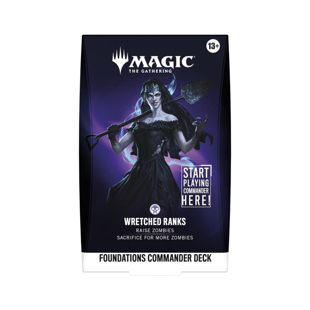 Magic The Gathering Foundations Commander Deck Wretched Ranks - 100-Card Ready-to-Play MTG Zombie Deck with Ghoulcaller Gisa, Foil Card, Tokens & Deck