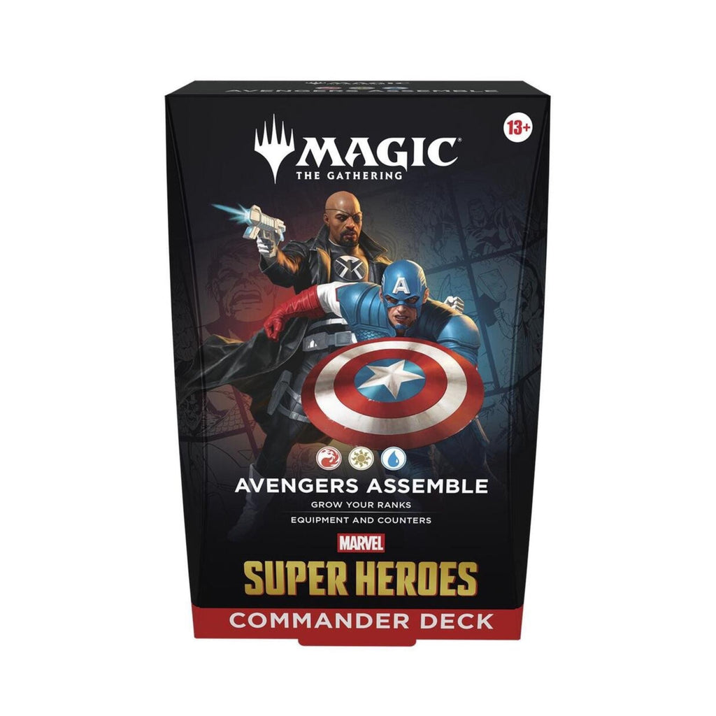 Magic: The Gathering Marvel Super Heroes Commander Deck - Avengers Assemble – Ready-to-Play 100-Card Deck, 30 New Cards, Collectible MTG Commander