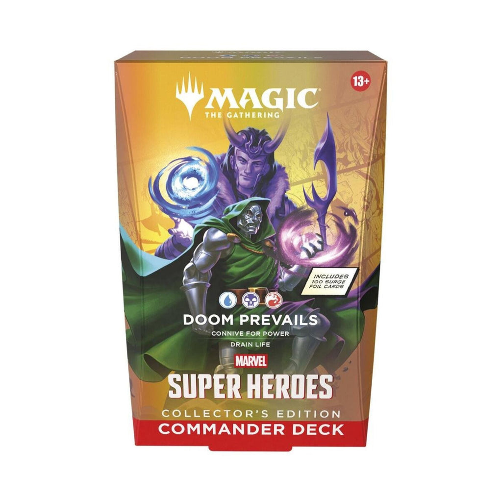 MTG Marvel Super Heroes Doom Prevails CE Commander Deck – Ready-to-Play Magic Cards, Collector’s Edition with Surge Foils, Tokens & Strategy Guide