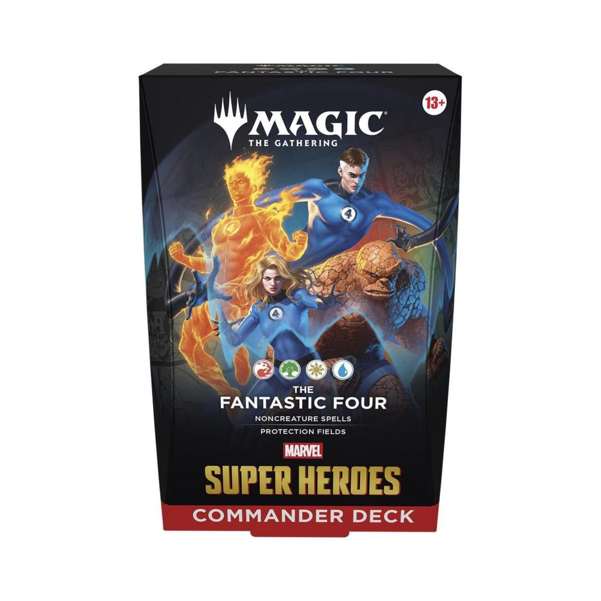 Magic: The Gathering Marvel Super Heroes Commander Deck - The Fantastic Four, Ready-to-Play 100-Card MTG Deck with Tokens, Deck Box, Strategy Insert &