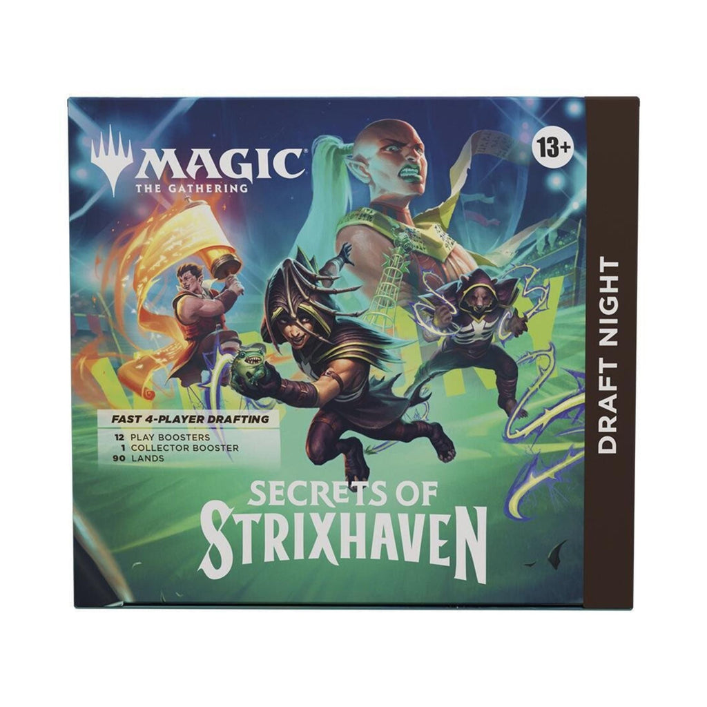 Magic: The Gathering Secrets of Strixhaven Draft Night Box | 12 Play Boosters + 1 Collector Booster | MTG SOS Pick-Two Draft Set for 4 Players