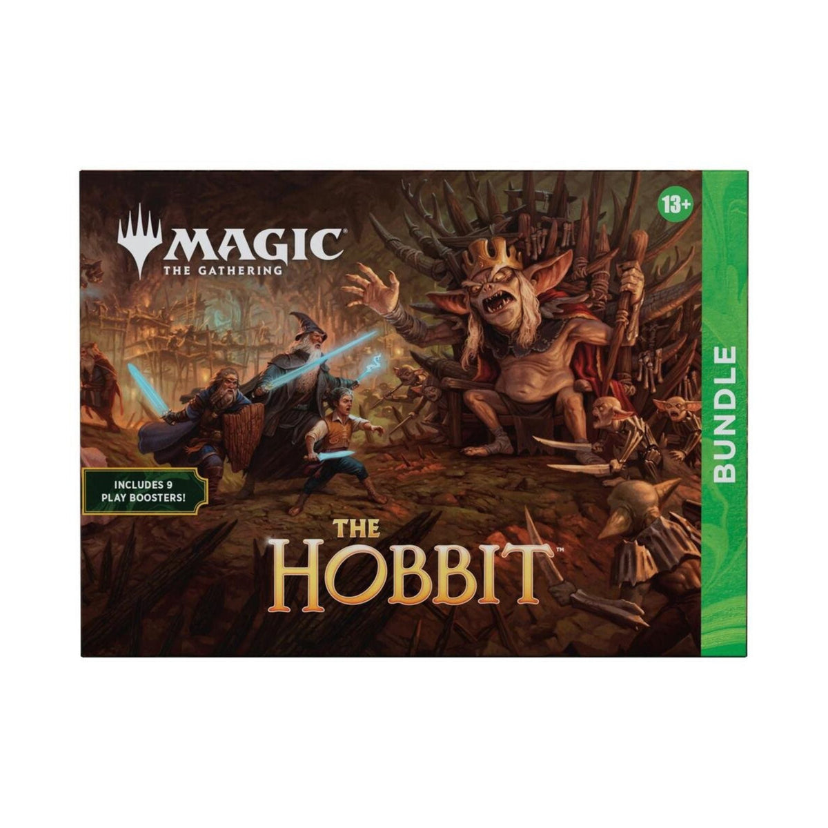 Magic: The Gathering The Hobbit Bundle with Play Boosters, Foil Cards, Full-Art Lands, Spindown Life Counter & Storage Box