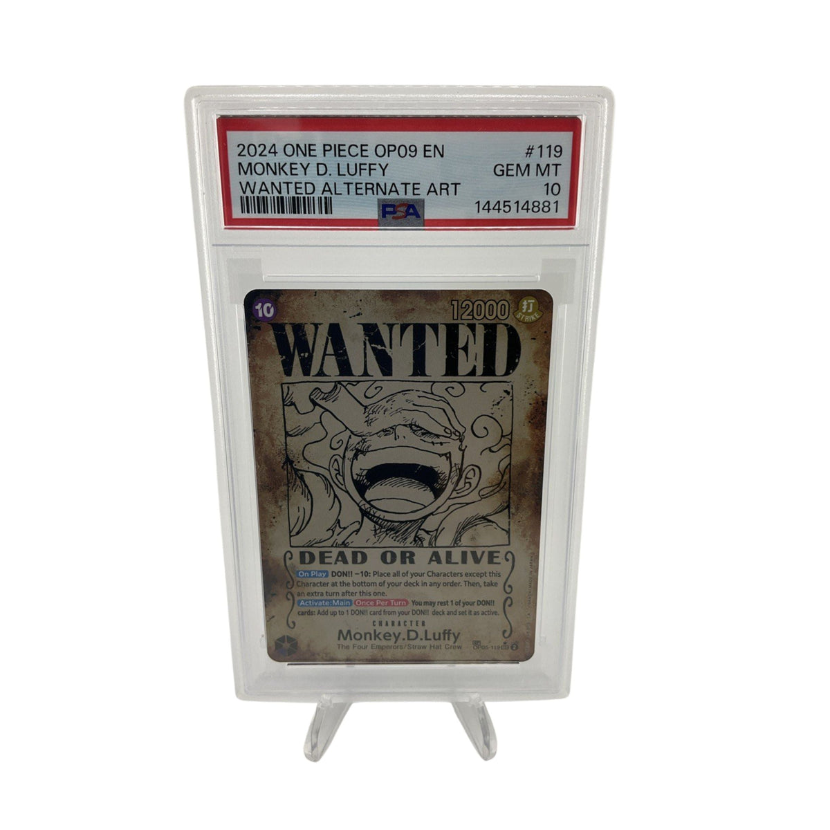 2024 One Piece OP09 EN Wanted Alternate Art #119 Monkey D Luffy PSA 10