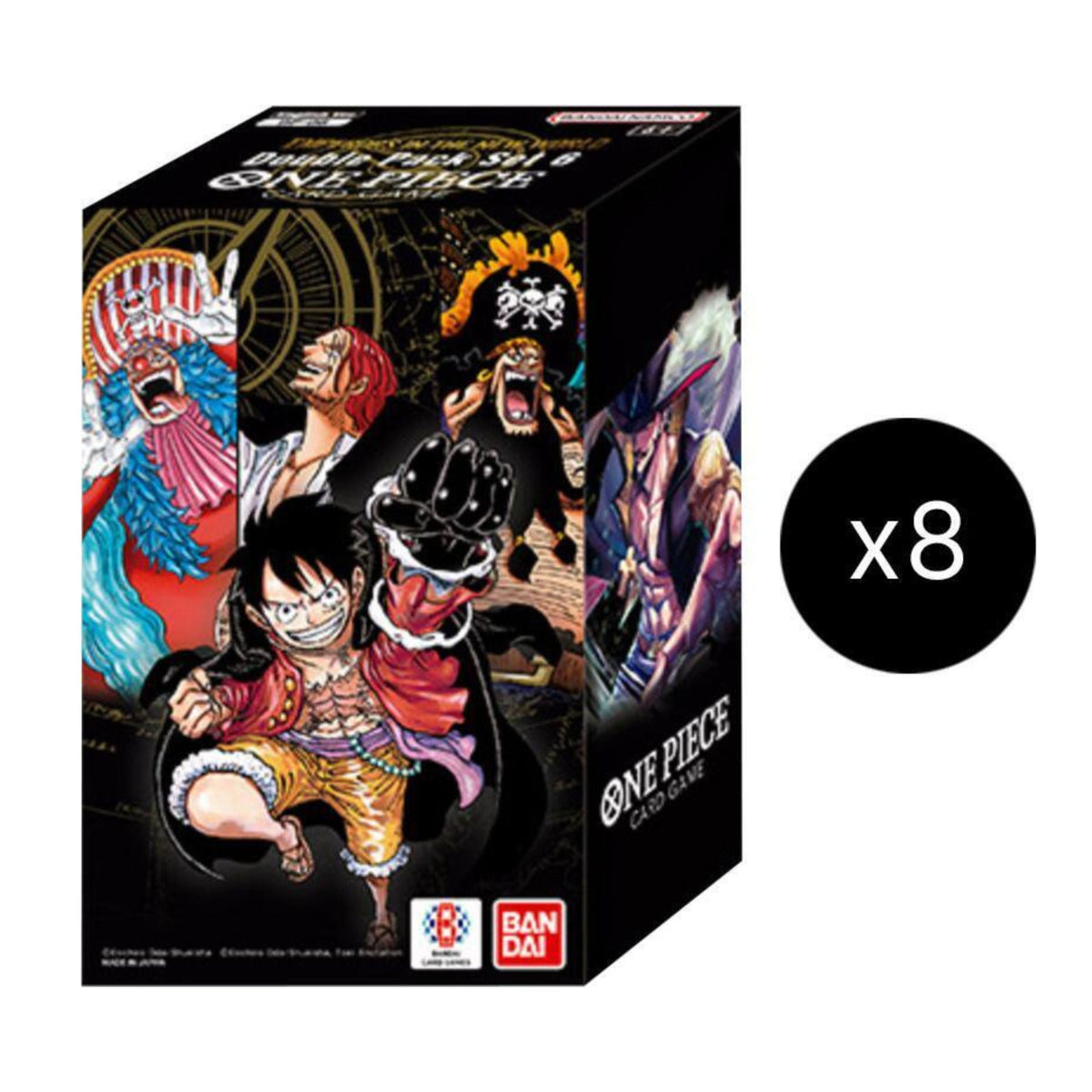 One Piece TCG OP-09 Double Pack Set 6 Sealed Display 8 Box Trading Card Game