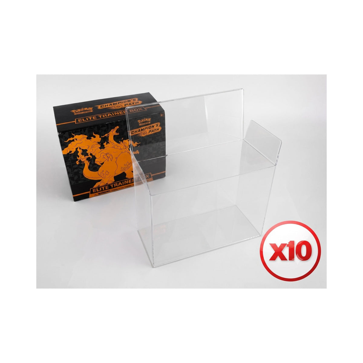 Pokémon Elite Trainer Box Protective Vinyl Display Case – Soft Case 10-Pack for Booster Boxes, Dustproof, UV & Moisture Resistant
