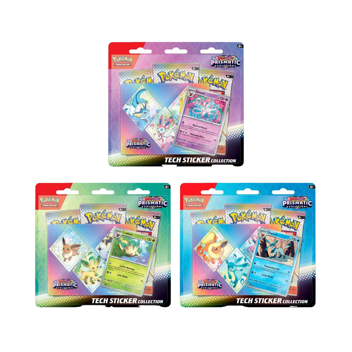 Pokemon TCG Prismatic Evolutions Tech Sticker Collection - Set of 3 Factory Sealed