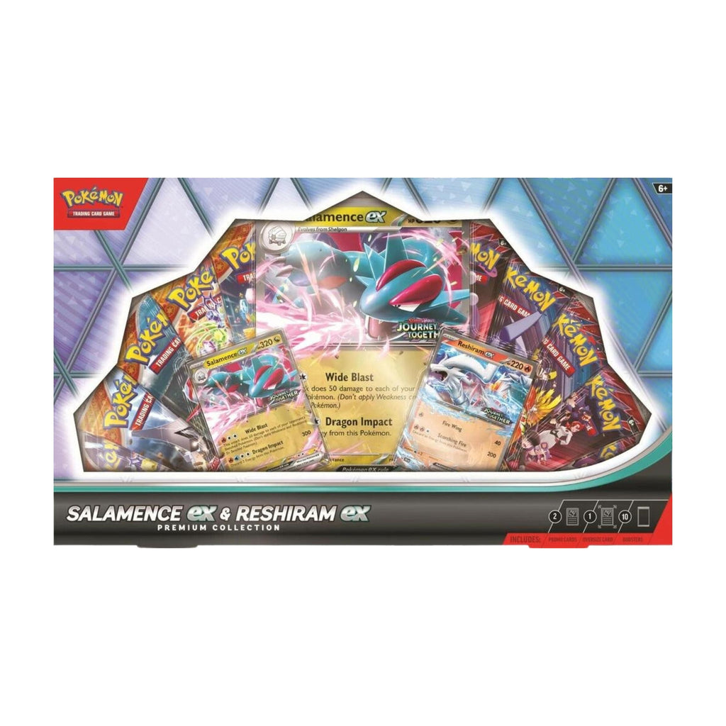 Pokemon TCG Salamence EX and Reshiram EX Premium Collection Box with Booster Packs and Promo Cards