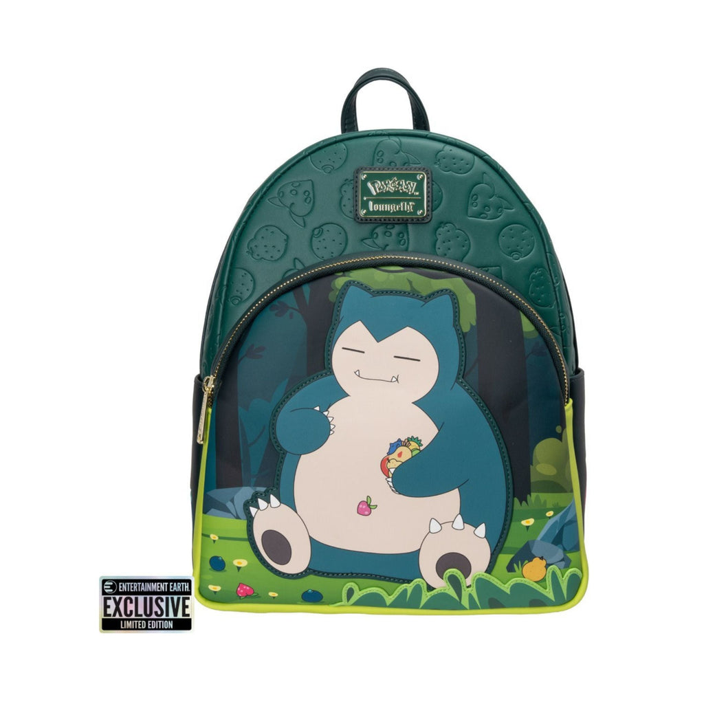 Pokemon Snorlax Midsize Backpack Entertainment Earth Exclusive by Loungefly, Faux Leather Backpack with Adjustable Straps, Limited Edition Pokemon