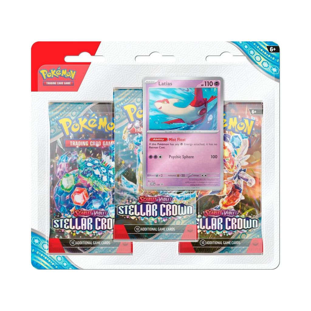 Pokemon TCG Scarlet and Violet Stellar Crown 3 Pack Blister Latias Trading Card Game