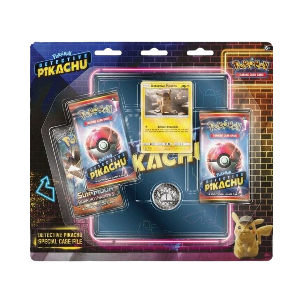 Pokemon TCG Detective Pikachu Special Case File Card Game Set with Booster Packs and Coin