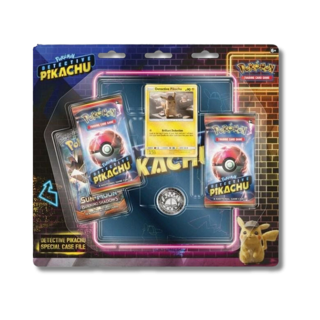 Pokemon TCG Detective Pikachu Special Case File Card Game Set with Booster Packs and Coin