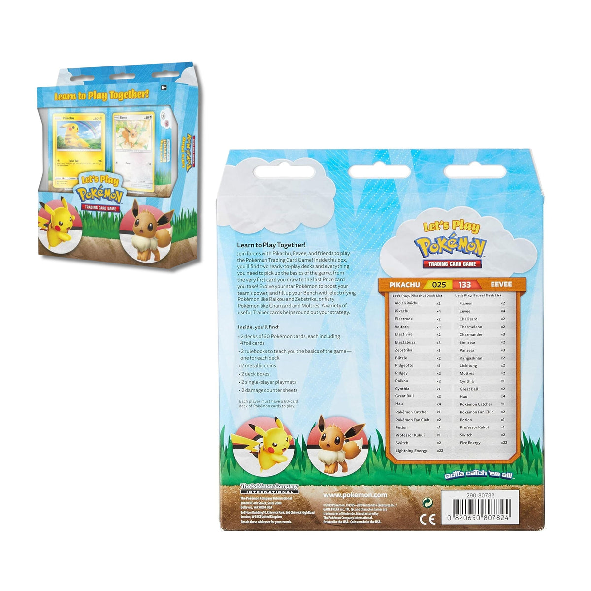 Pokémon TCG Let's Play Together Pikachu and Eevee Card Deck Set 2 Player Collectible Card Game