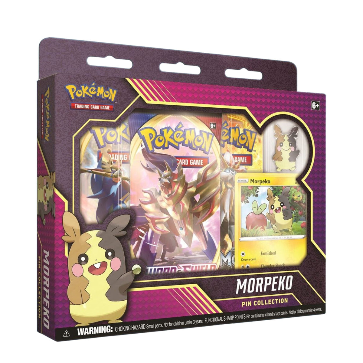 Pokémon TCG Morpeko Pin Collection Box with Promo Card, Collector Pin, and Booster Packs