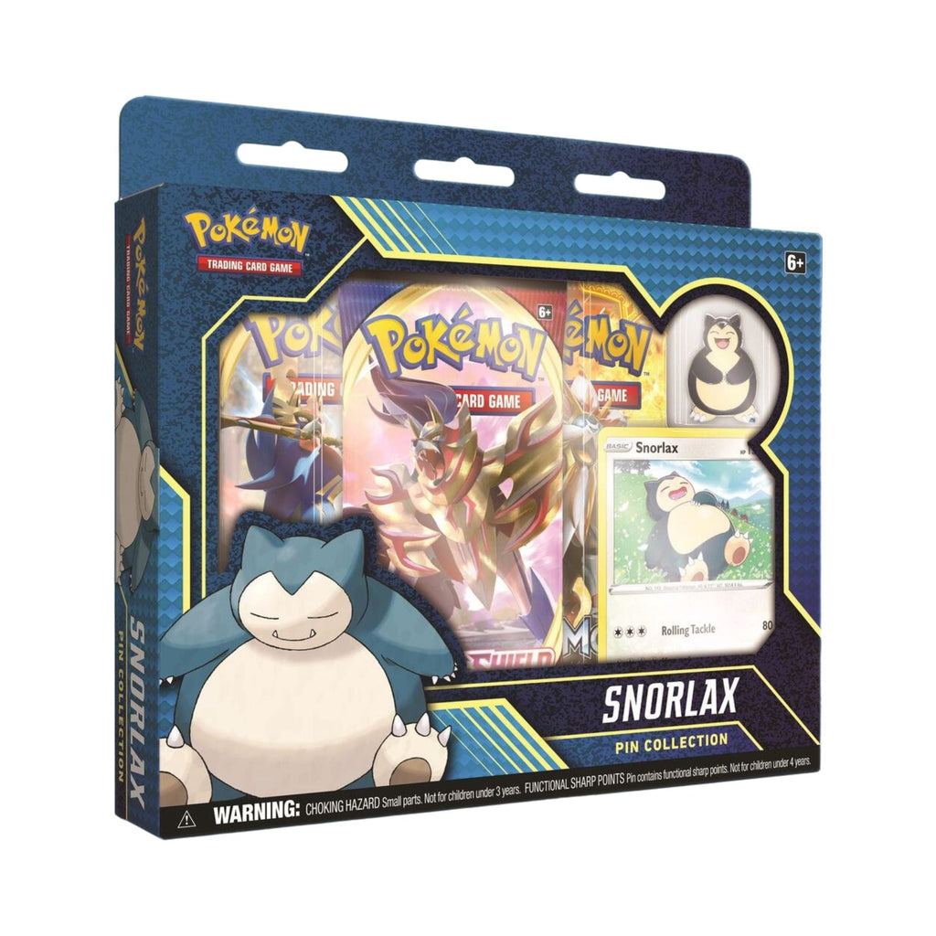 Pokémon TCG Snorlax Pin Collection Box with Promo Card, Collector Pin, and Booster Packs