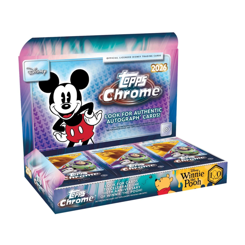 2026 Topps Chrome Disney Hobby Box Collectible Trading Cards Hobby Collection (Preorder)