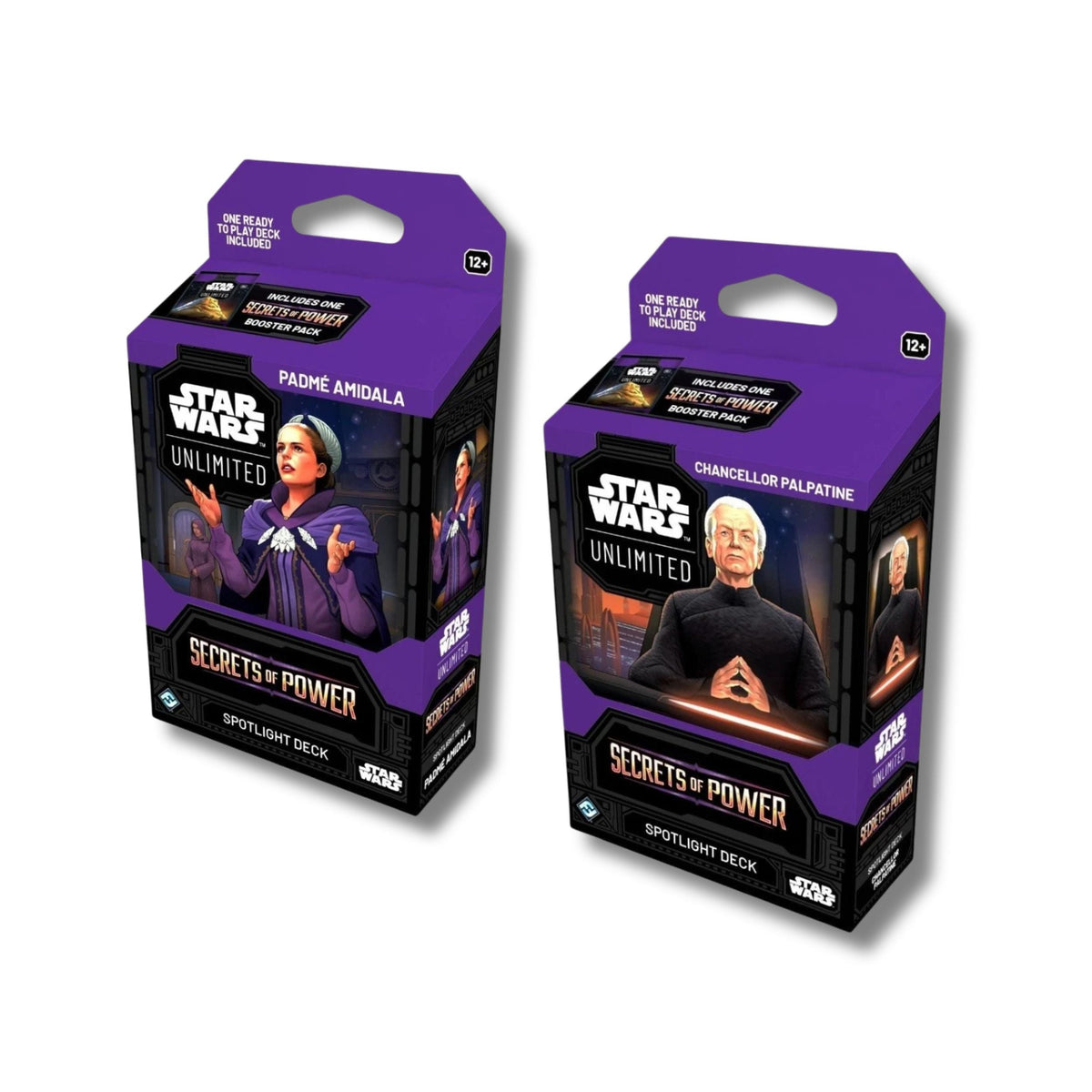 Star Wars Unlimited Secrets of Power Spotlight Deck Set of 2 (Padme Amidala and Chancellor Palpatine) Collectible Card Game